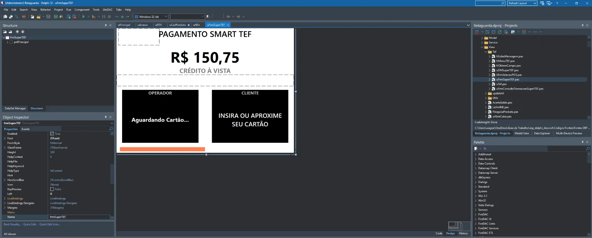 Tela de pagamento Smart TEF